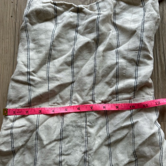 Reformation 100% Linen Elm Jager Jumpsuit size 8 striped blue jumpsuit open back - Picture 11 of 11